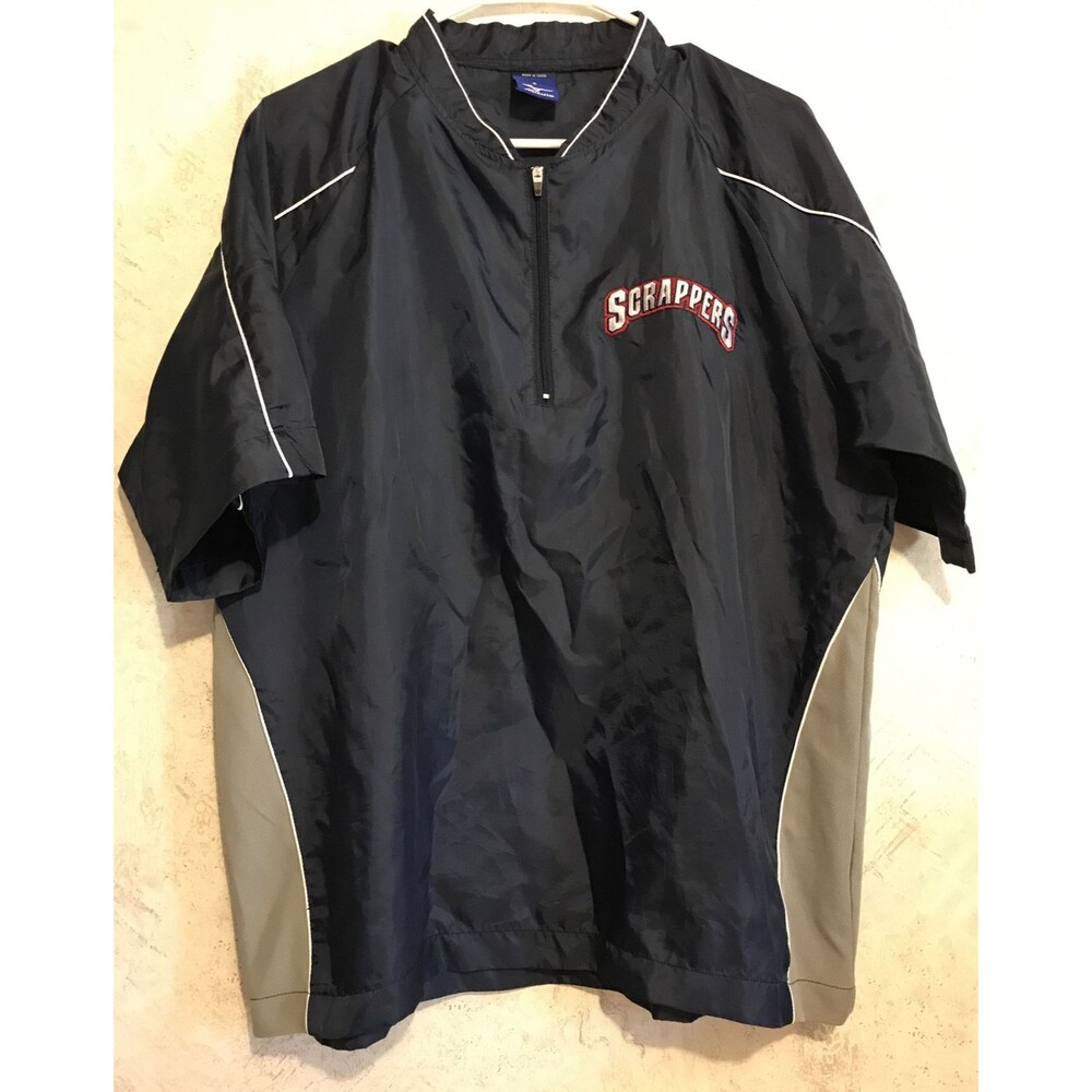Mizuno Vented Jacket Solid SCRAPPERS SMALL S Navy Blue Rain Coat Pullover Men